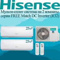 Мульти сплит-система Hisense AMW2-14U4RGC / AMS-09UW4RVETG00 на 2 комнаты с установкой